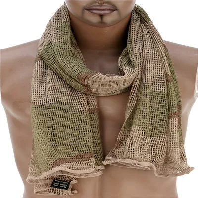 Bufanda de algodón de malla táctica de camuflaje de bosque ruso, bufandas para senderismo, velo de francotirador, red de 180cm x 86cm - imagen 2