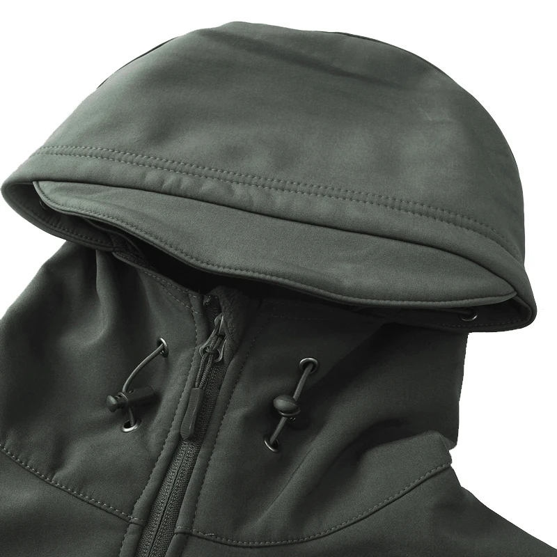 Chaqueta de camuflaje para hombre, abrigo de piel de tiburón de concha suave, ropa militar impermeable, Otoño e Invierno - imagen 5