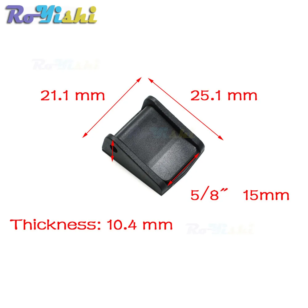 Hebillas de leva de plástico, Clip de Palanca Negra, correas de mochila de 15mm, 5/8 pulgadas, 50 unids/paquete - imagen 2