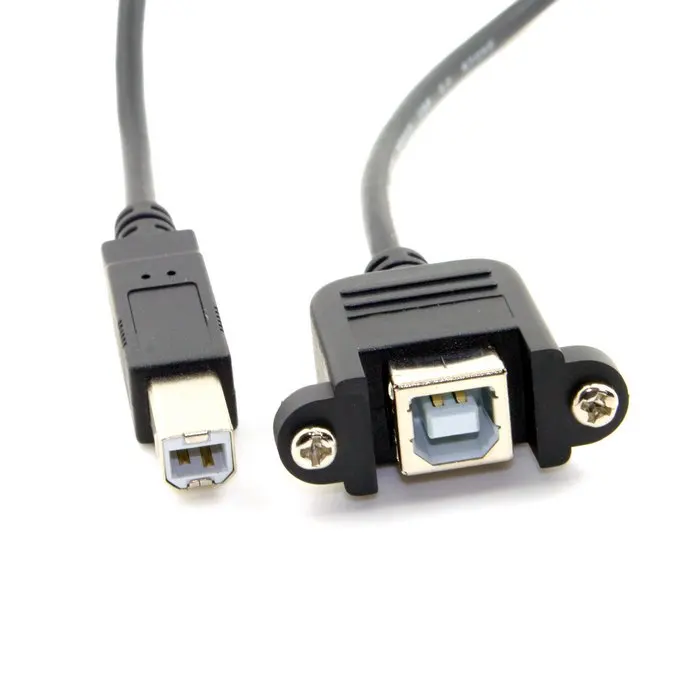 CY-Cable de extensión de disco duro con tornillos para montaje en Panel, escáner de impresora macho a hembra, USB 0,5, tipo B, 2,0 m - imagen 2