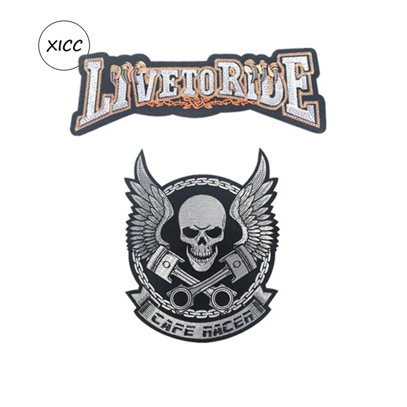 XICC-parches bordados de gran tamaño para planchar, pegatinas de Rock para motorista, insignia, apliques para ropa, 2019 - imagen 5