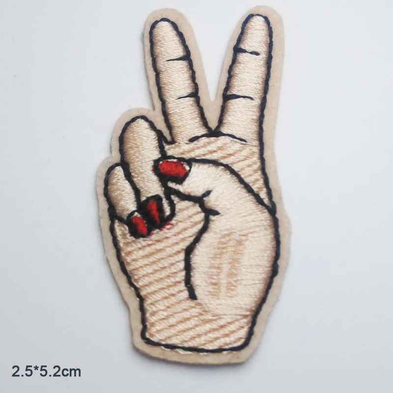 Parche de ropa Punk bordado con dedos hermosos para ropa, aplique con motivo de parche para planchar - imagen 2