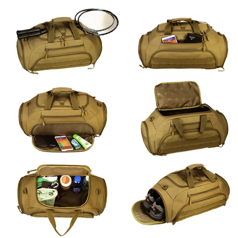 Mochila multifunción de 35L, bolsa de mano para exteriores, para acampar, senderismo, Trekking, táctica, pesca, caza, Molle - imagen 4