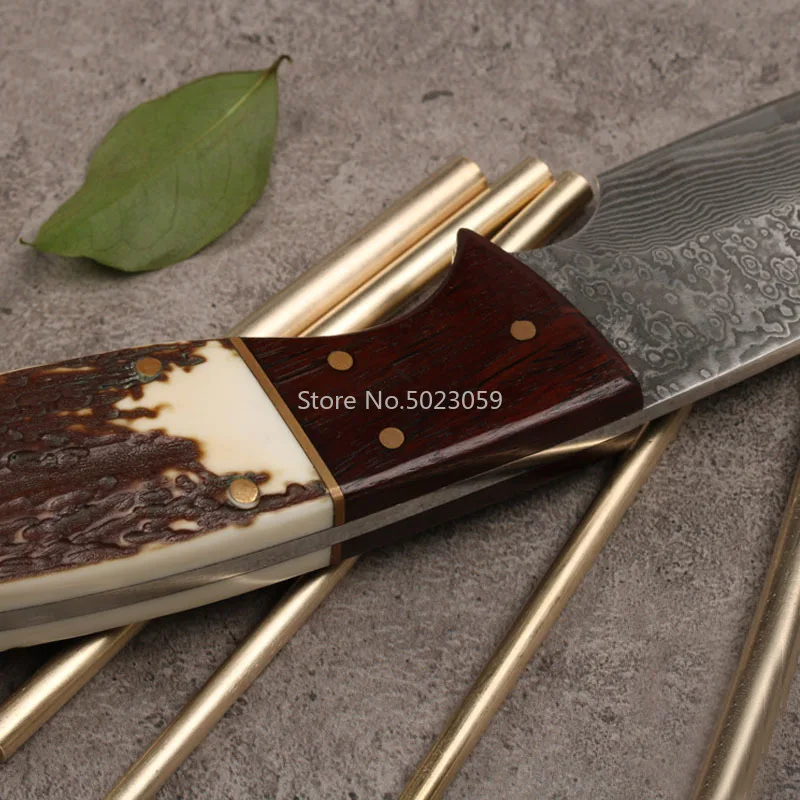 Varilla de barra de latón hecha a mano, Material de mango de cuchillo de 100mm, pieza de mango de cuchillo, accesorios de juguetes de bricolaje, 2-8mm, 2 unidades - imagen 5