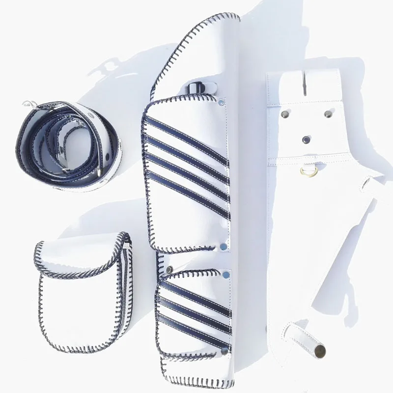 Correa blanca para tiro con arco, carmín de cuero ajustable, cinturón colgante, accesorios de flecha, 1 ud. - imagen 2