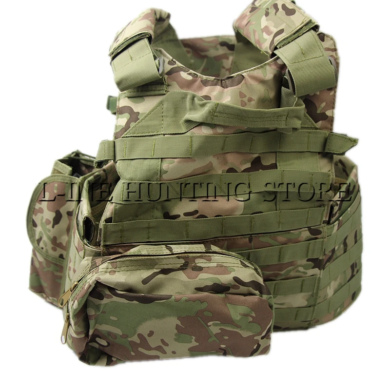 Chaleco táctico Multicam Molle, chaleco portador de placa de ataque de combate, Chaleco de alambre de acero, equipo militar de caza al aire libre, Camuflaje CP - imagen 5