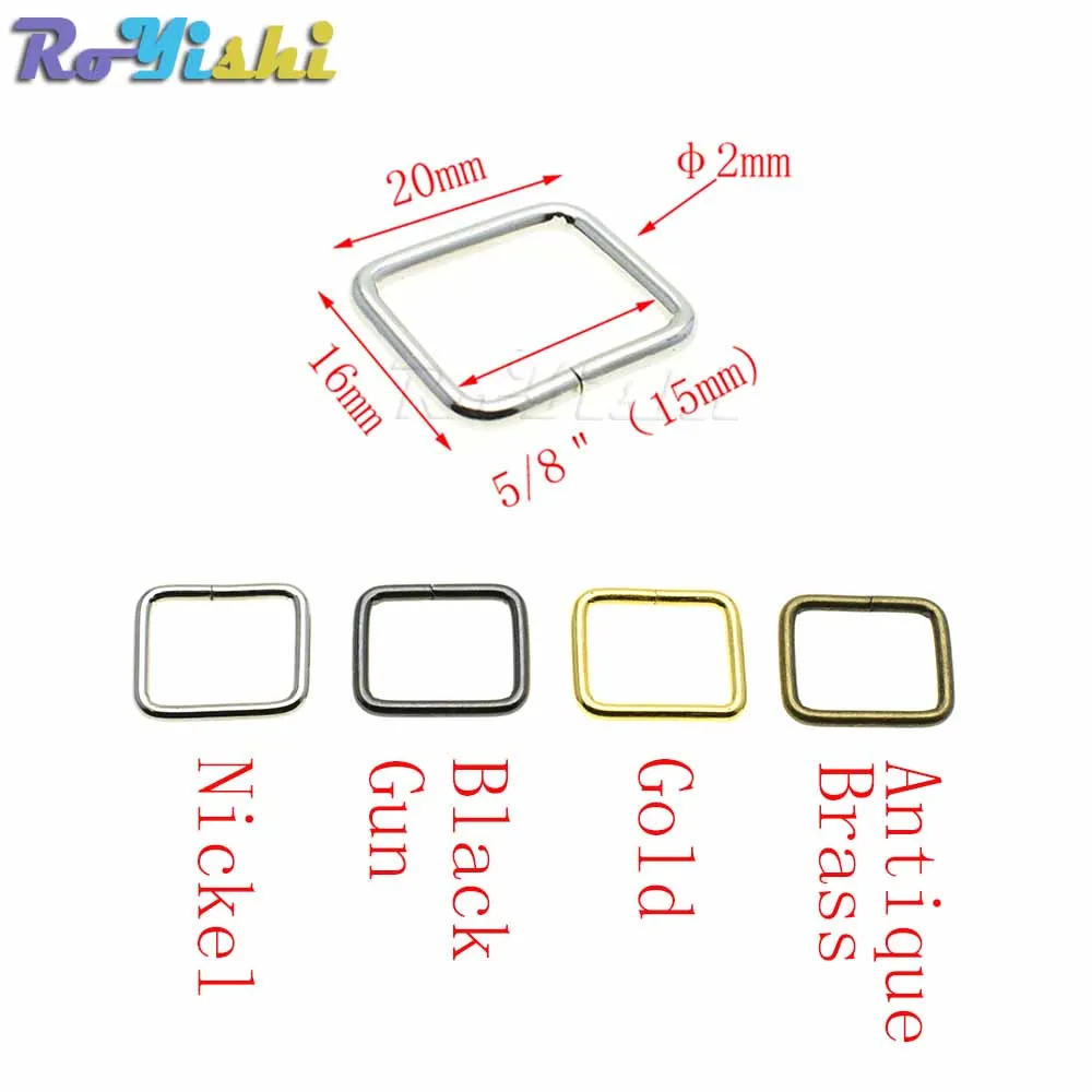 10 unids/pack de bucles de anillo rectangulares formados de alambre de Metal para correas 10 12 15 20 25 32 38mm - imagen 3