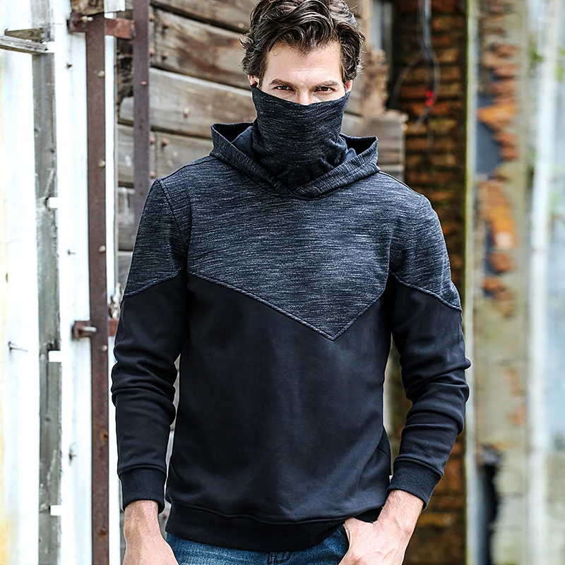 Suéter con capucha de cuello alto para hombre, camisa deportiva, pantalones, traje grueso, chaqueta holgada para senderismo, pesca, caza