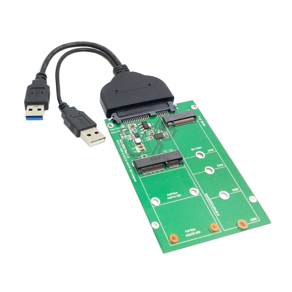 CY-disco duro SATA de 22 Pines de 2,5 pulgadas, convertidor de adaptador a USB 3,0 a 2 en 1, Combo Mini pci-e, 2 carriles, M.2, NGFF y mSATA SSD - imagen 2