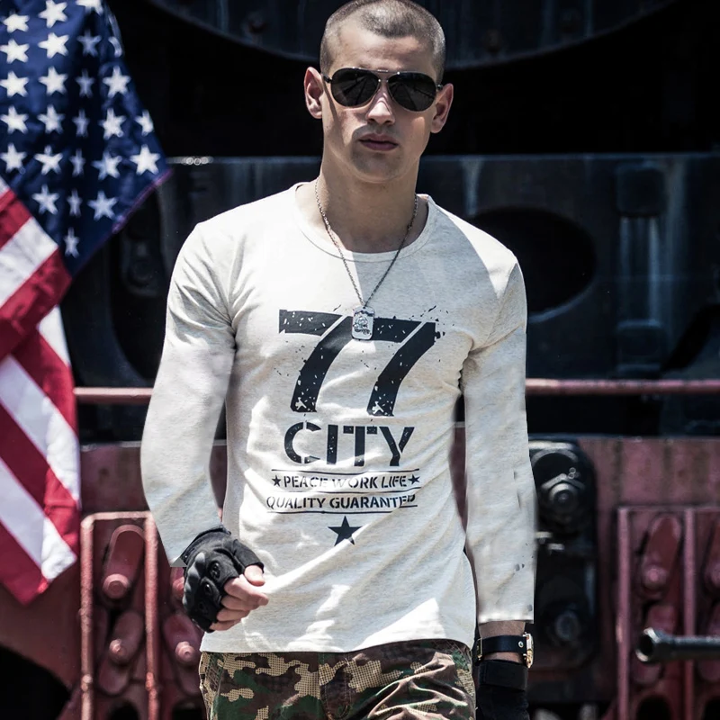 77City Killer informal-Camiseta de algodón con letras de estrellas reales para hombre, cuello redondo, cómoda, 3 colores, Select LT77, nueva moda, primavera y otoño, 2020 - imagen 2