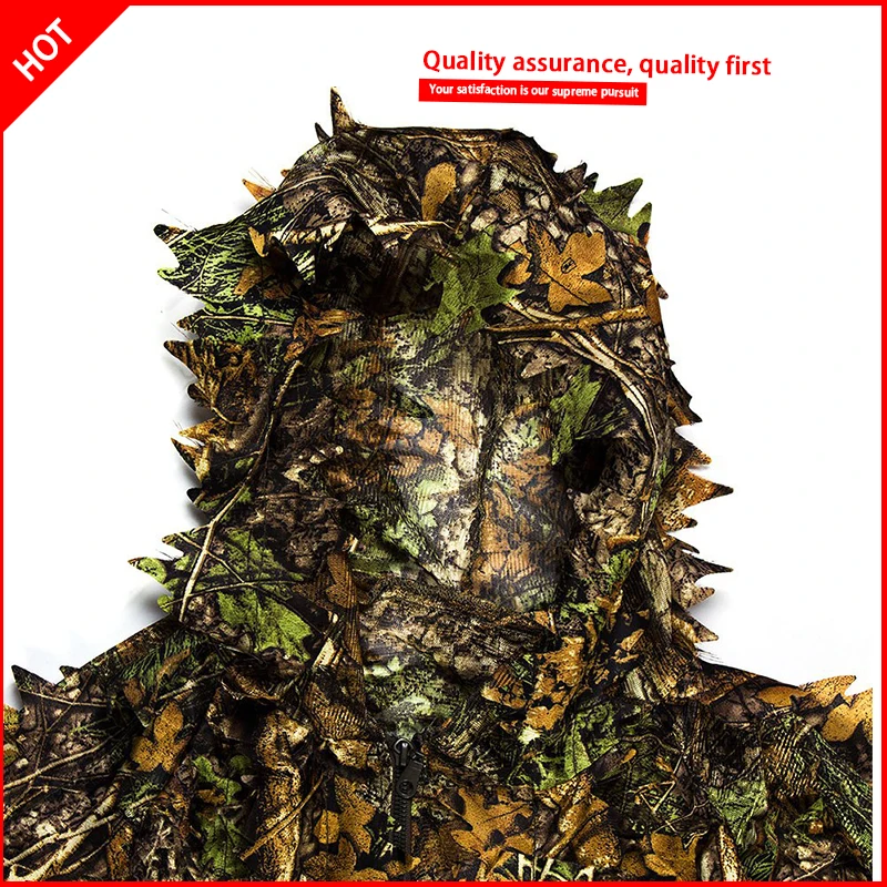 Amariss Woodland Kit de traje biónico Ghillie de camuflaje de hoja 3D para caza en la jungla traje Ghillie de francotirador al aire libre - imagen 4
