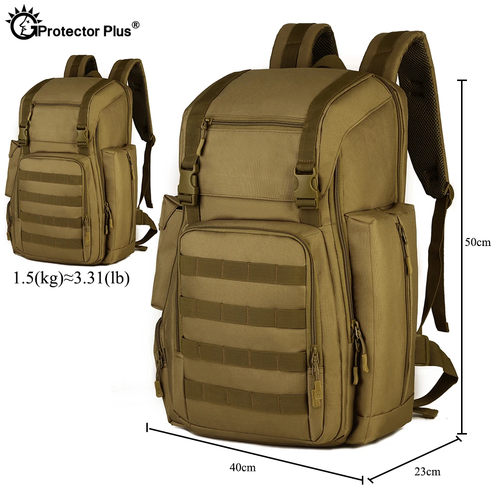 PROTECTOR PLUS Mochila táctica de caza, bolsa de ordenador de camuflaje para escalada al aire libre con almacén de zapatos, duradera, Unisex, 40L - imagen 3