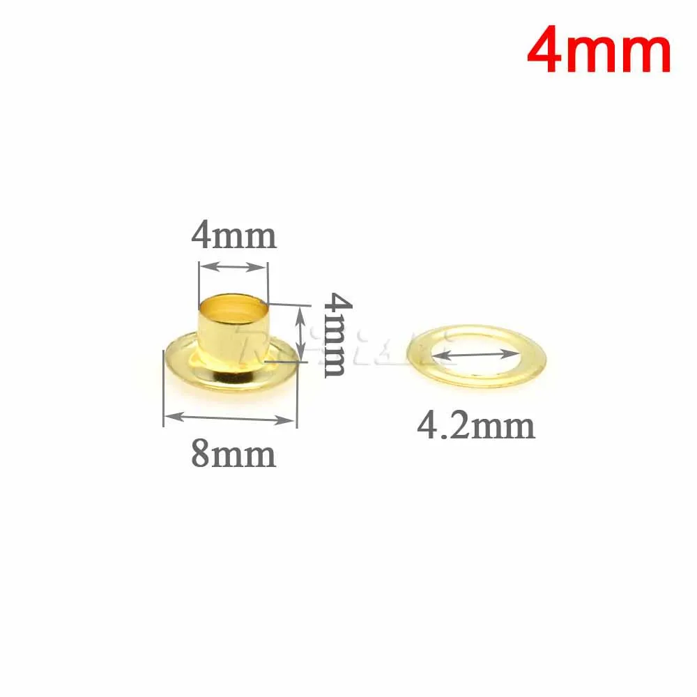 1000 unids/paquete de ojales de Metal de 3MM, 4MM, 5MM para artesanía de cuero, DIY, álbum de recortes, zapatos, accesorios prácticos de moda - imagen 3