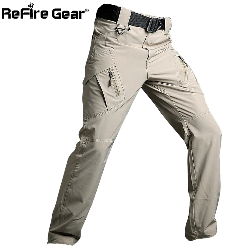 ReFire Gear-pantalones Cargo tácticos urbanos ligeros para hombre, pantalones militares del Ejército SWAT, elásticos, transpirables, de secado rápido, informales, de verano - imagen 2