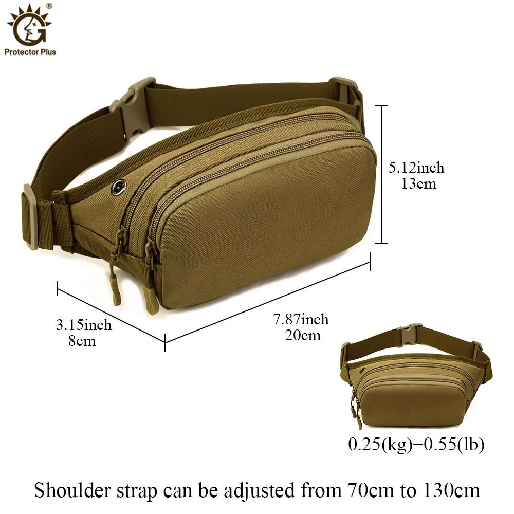 Bolsa para correr de nailon impermeable Unisex, riñonera táctica, billetera militar, cinturón, bolsa de pecho, bandolera de hombro deportiva - imagen 2