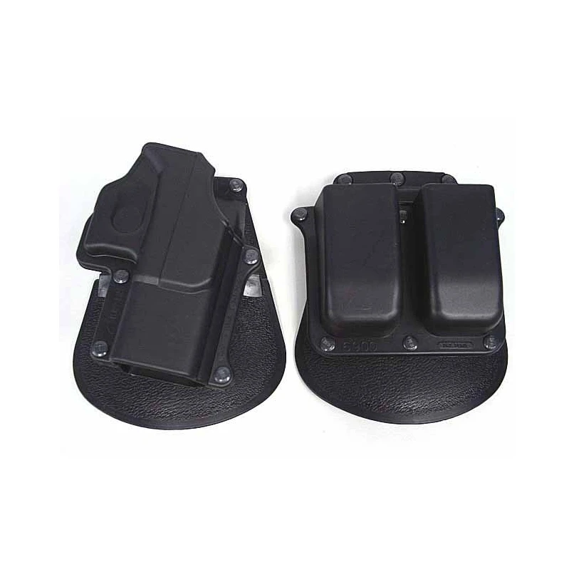 Funda táctica para pistola Airsoft, juego de funda y bolsa Mag para Glock 19/23/25/28/32, funda negra para diestros y bolsa para revistas