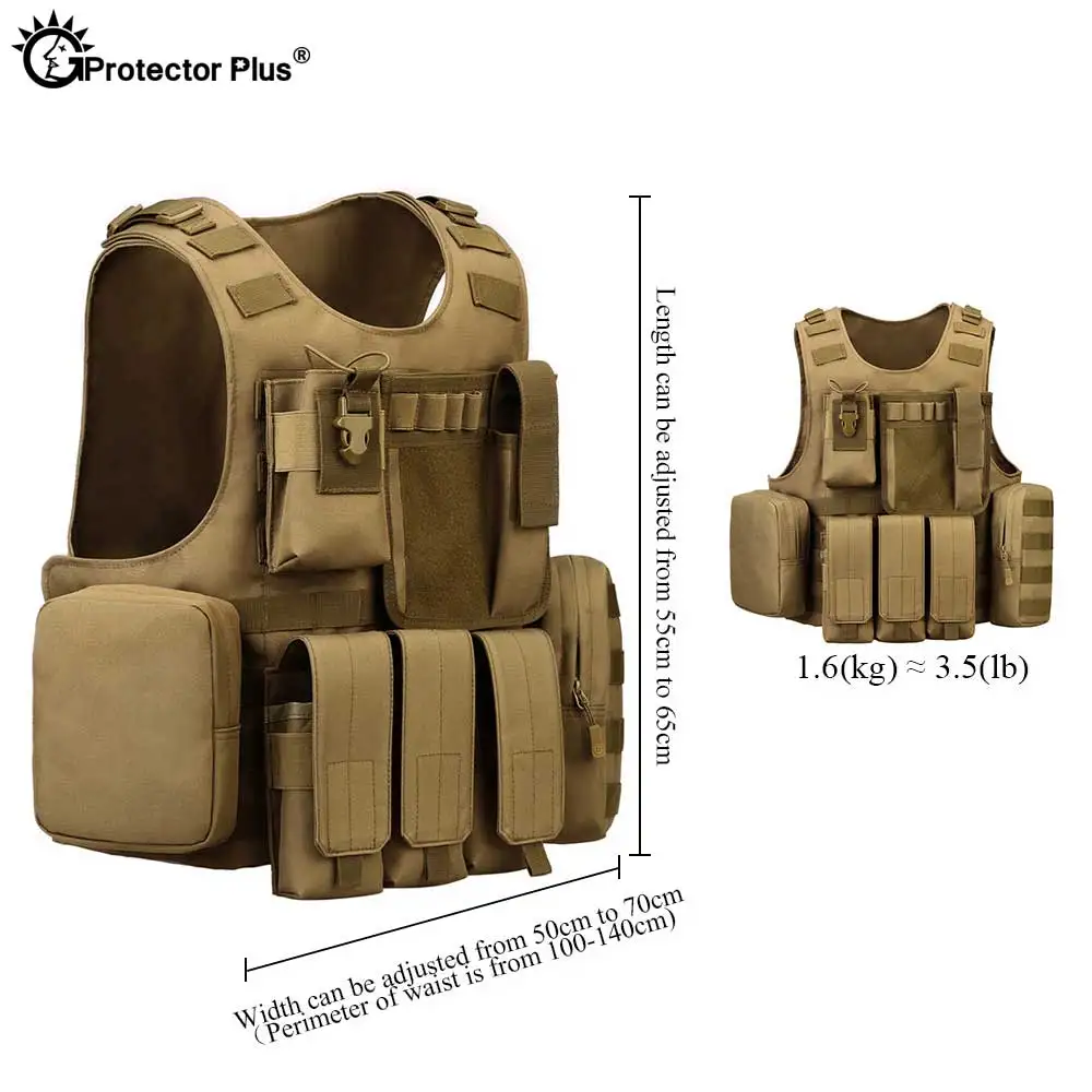 PROTECTOR PLUS chaleco táctico portador de placa profesional civil Molle chaleco anfibio Airsoft combate asalto deporte seguridad - imagen 3