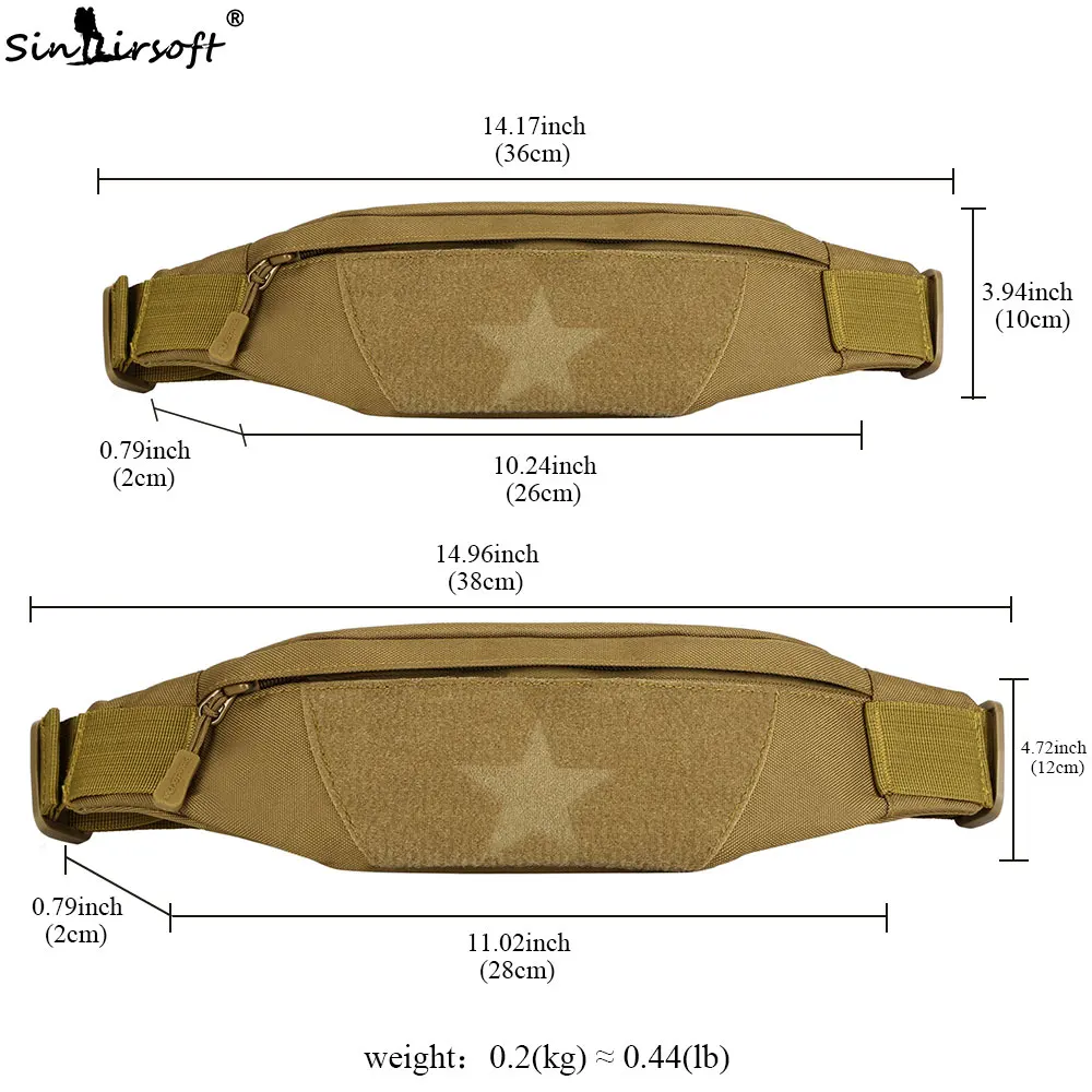 SINAIRSOFT-riñonera táctica militar para teléfono, bolso de hombro Molle para pesca, senderismo, Camping, correr, 5,5/6,5 pulgadas - imagen 5