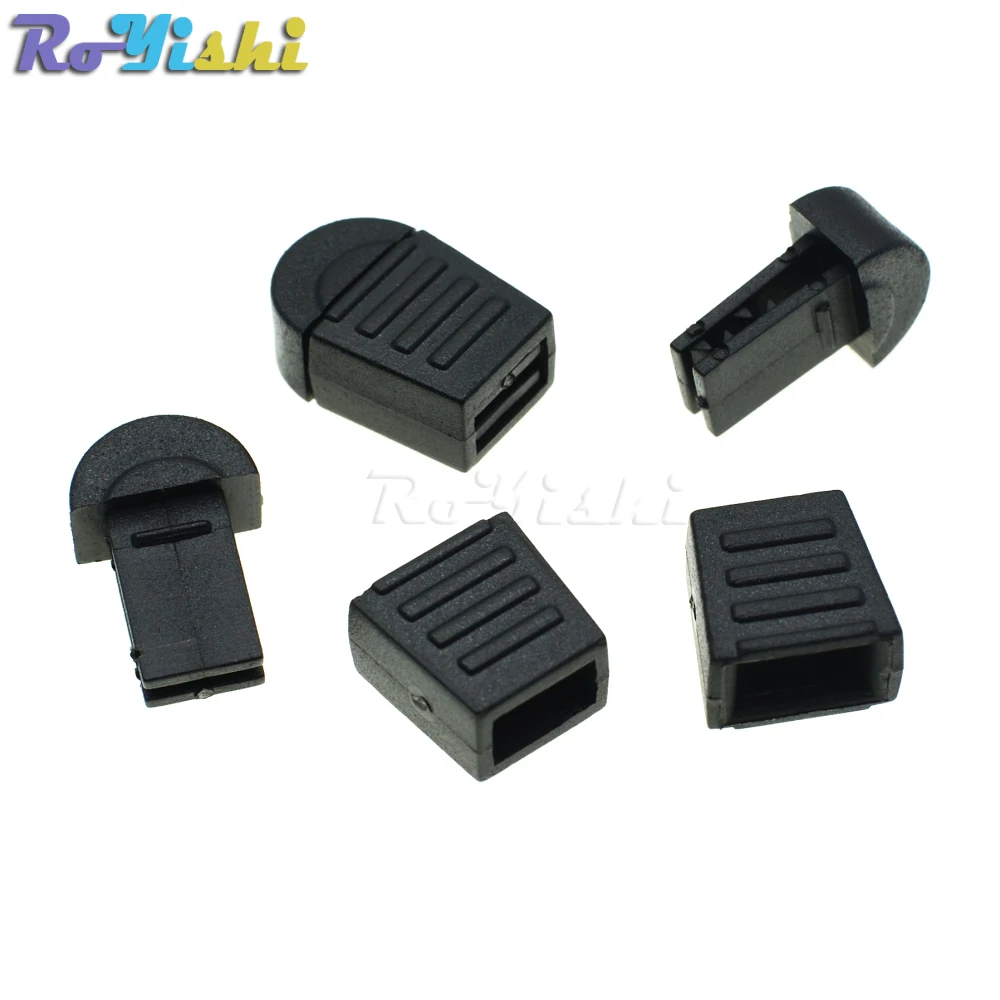 Tiradores de cremallera, extremos de cuerda de cordón, hebilla de Clip de cremallera de bloqueo, negro para Paracord, 50 unids/lote por paquete - imagen 5