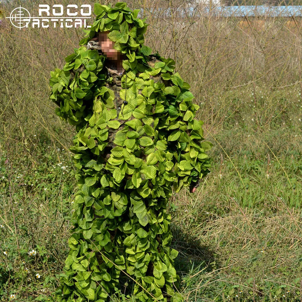 ROCOTACTICAL Camo Leavy Ghillie traje ligero para caza, ropa de camuflaje transpirable