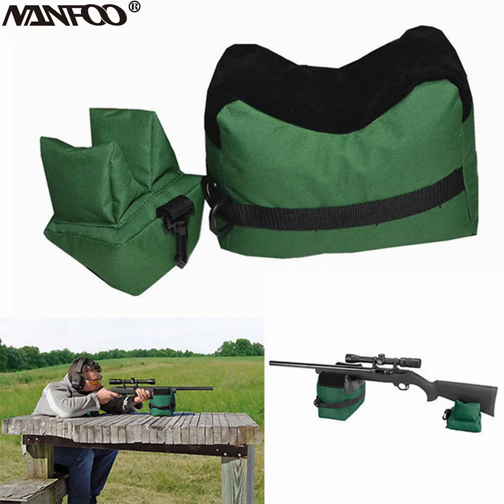 Bolsa de descanso para pistola trasera de tiro de caza, escopeta portátil, Rifle militar delantero y trasero, bolsa de descanso para pistola, soporte duradero para pistola de arena sin relleno