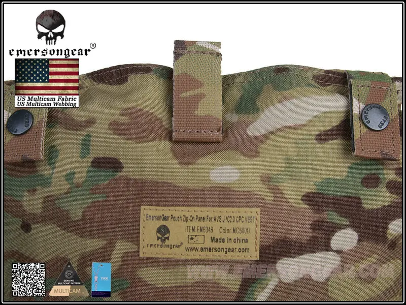 Emersongear-Bolsa de Panel con cremallera para chaleco táctico, paquete de Multicam, color negro, para AVS JPC2.0, CPC, EM8348 - imagen 4