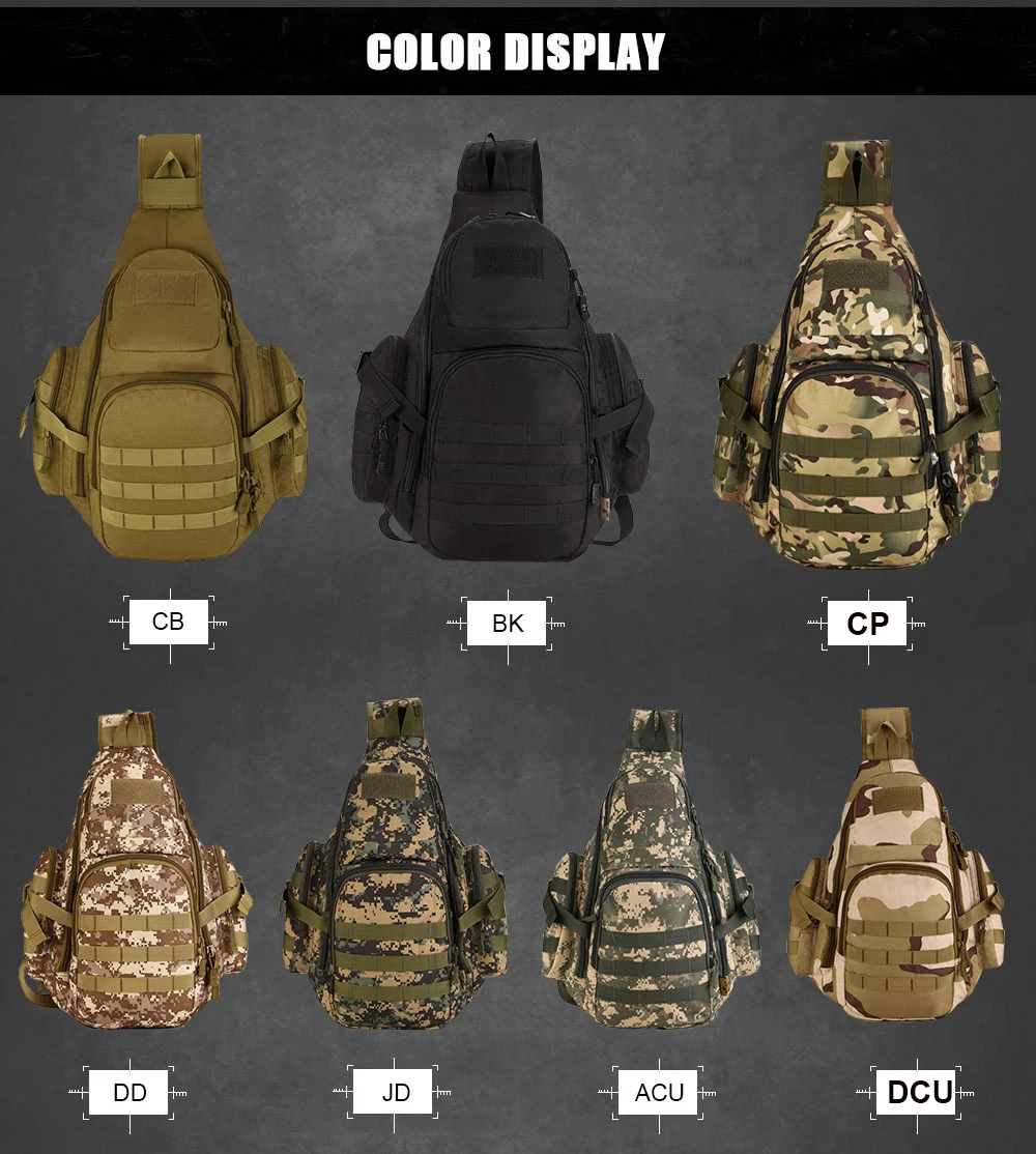 Bolsa de mensajero de hombro impermeable para hombre, bolsa de pecho triangular Molle, mochila para portátil de 14 pulgadas - imagen 2