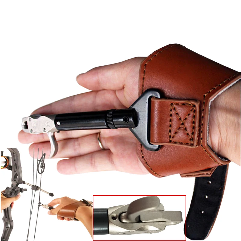 Nueva flecha de caza tiro con arco lanzamientos con correa ajustable para práctica de tiro con correa de muñeca de gatillo pinza de acero - imagen 2