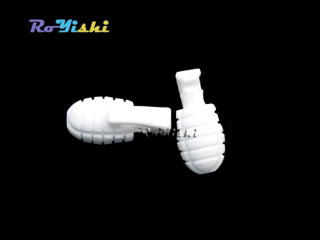 Tope de bloqueo de cordón para Paracord, plástico, granada de mano, estilo palanca, blanco, 100 unids/lote por paquete - imagen 3