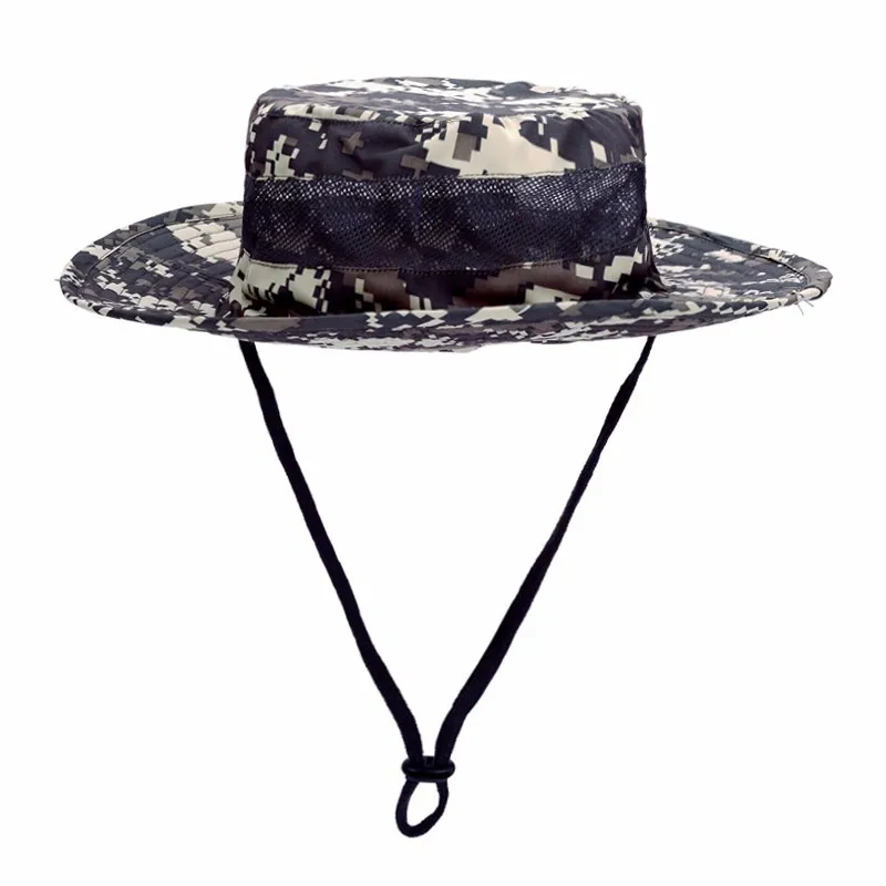 Boonie-Sombrero táctico de camuflaje con borde redondo para pesca, gorra transpirable con protección solar para acampada, senderismo, escalada y caza - imagen 5