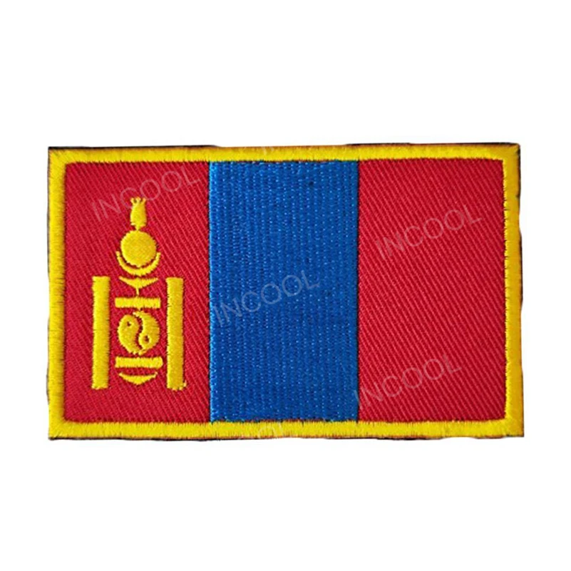 Parche bordado con la bandera de Albania, Jordan, Líbano, Mongolia, Senegal, emblema, apliques, insignias bordadas - imagen 4