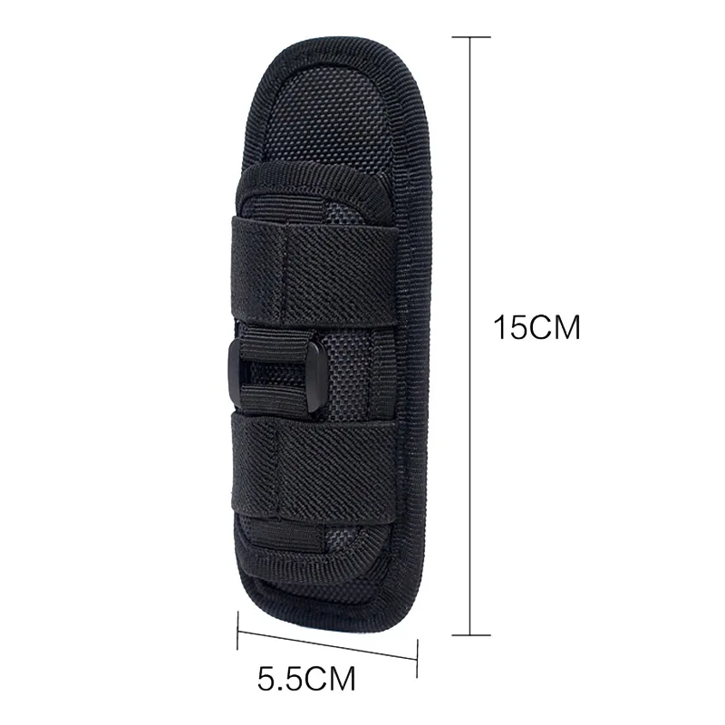 Funda de nailon para linterna táctica, funda de transporte para cinturón, bolsa para linterna, bolsa de entrega para deportes al aire libre, bolsa de accesorios de caza - imagen 4