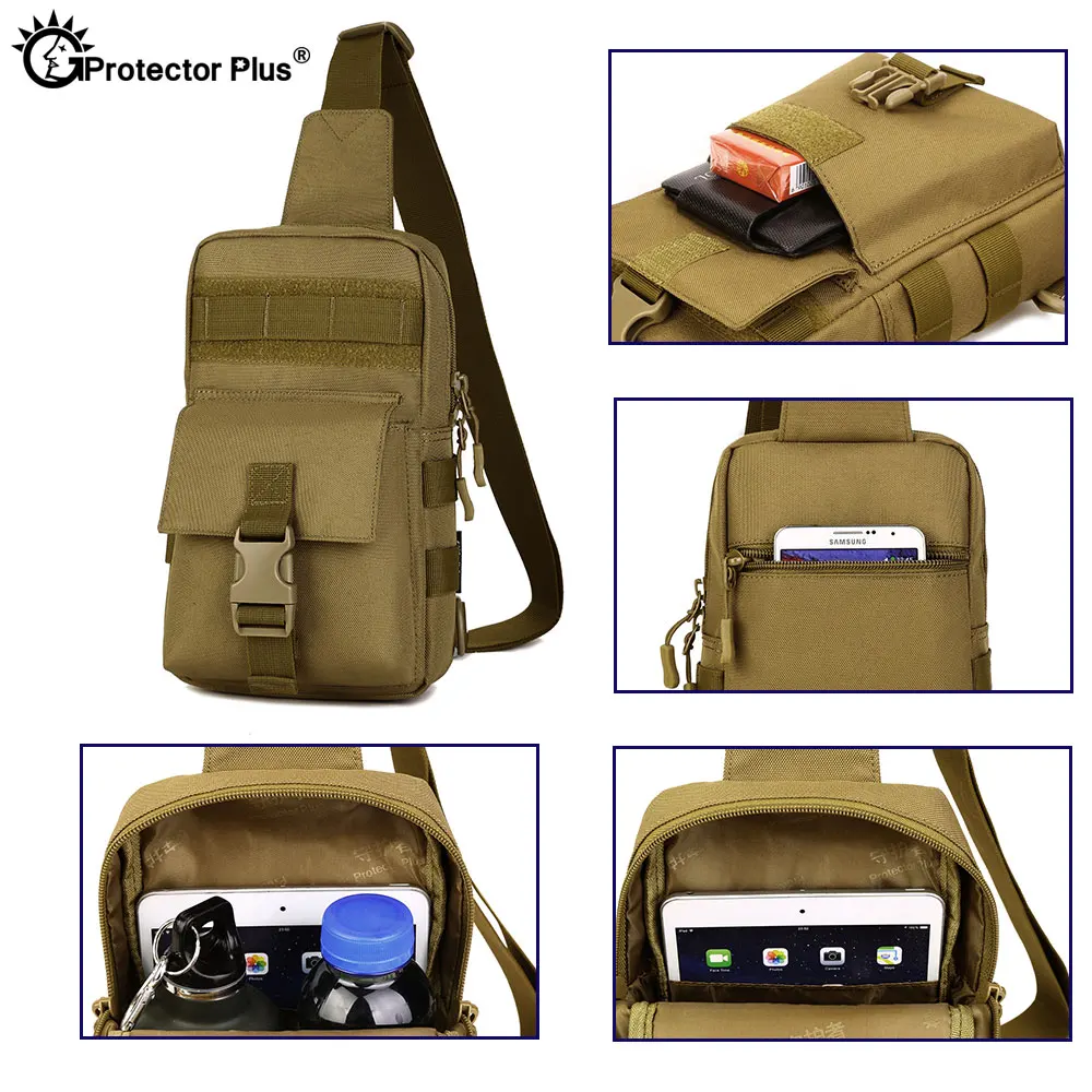 Bolsa de mensajero táctica para caza, bolso de un solo hombro, impermeable, para acampar, Molle - imagen 3