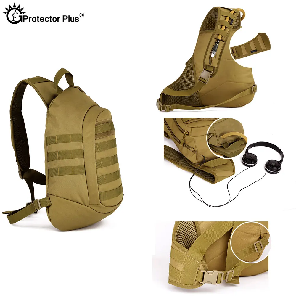 Mochila táctica protectora PLUS para ordenador portátil, bolsa de pecho de campo para deportes al aire libre, senderismo, impermeable, un solo hombro, 14 pulgadas - imagen 3