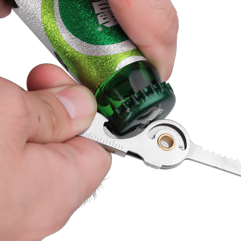 Equipo de acampada Edc, herramienta plegable multifunción de acero inoxidable, abrebotellas, cuchillo de cuerda de corte portátil - imagen 3