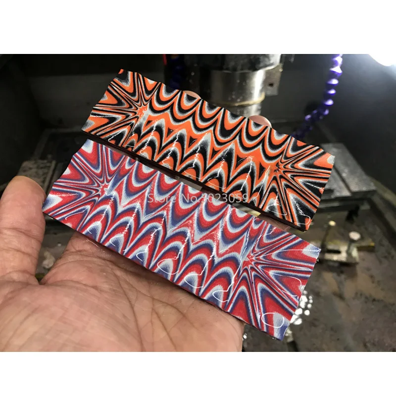 Plantilla de cuchillo de fibra de vidrio G10, material de mango para hacer bricolaje, Negro/tostado/OD, verde y naranja, G10, gran aspecto de camuflaje, 2 piezas - imagen 3