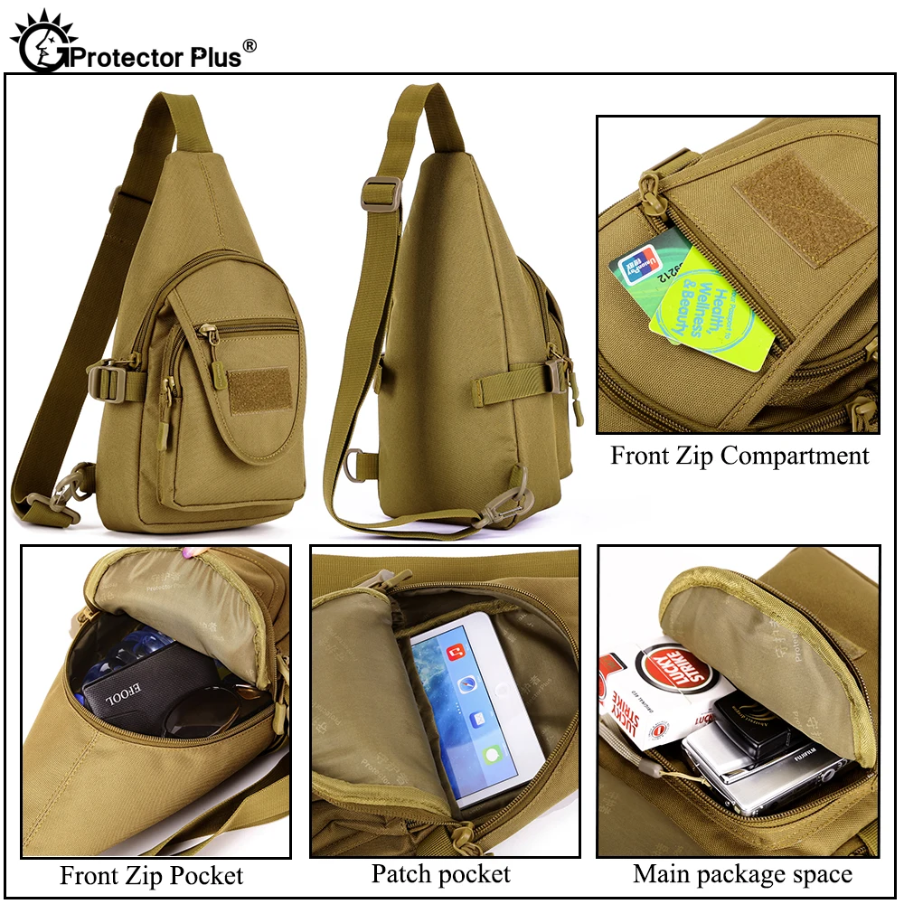PROTECTOR PLUS Unisex, de nailon duradero para el pecho pequeño bolso de hombro, para viajes al aire libre, ocio, camuflaje, gran oferta - imagen 4