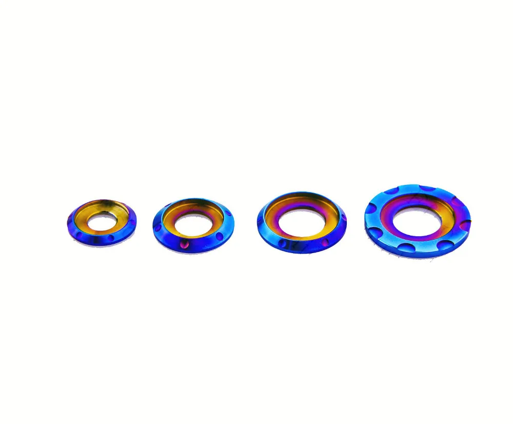 Tornillos de titanio M8 M10, arandelas, juntas, almohadilla de cuña azul/Plata, 4 Uds./lote M6 - imagen 4