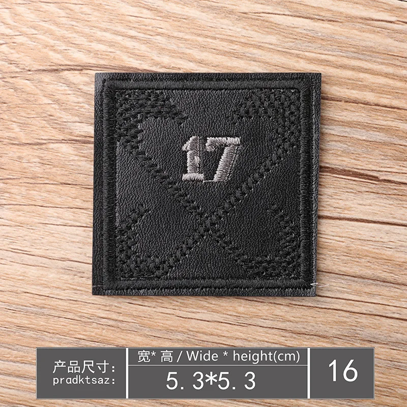 Leather plain embroidery Badge (16)
