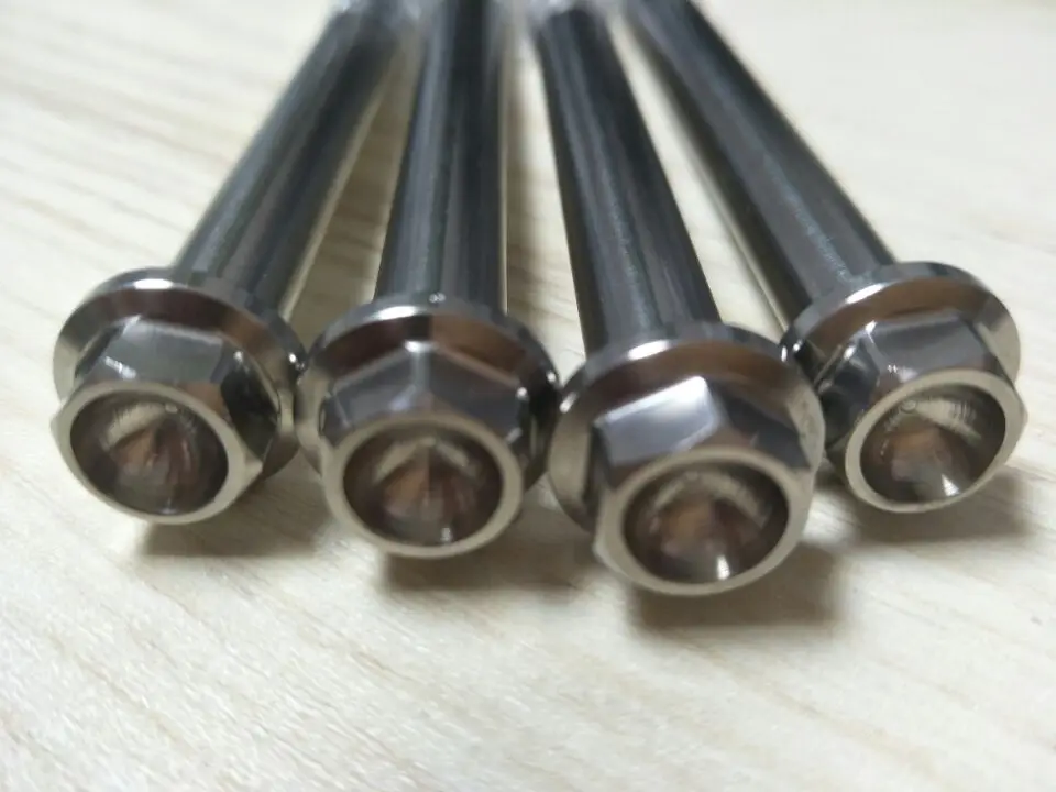 Tornillos de cabeza de brida de titanio para motocicleta y coche, 4 unidades, M6 x 70/80mm - imagen 5