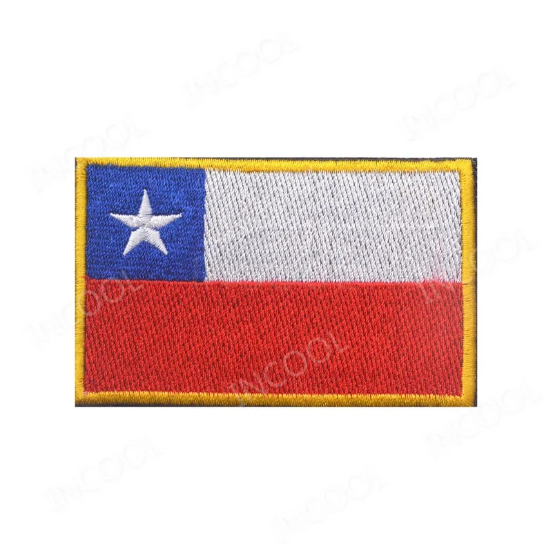 Parche de bandera bordado reflectante IR de Chile 3D, apliques, parches bordados decorativos para ropa, mochila - imagen 4