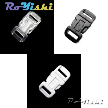 Hebillas de plástico contorneadas/curvadas para pulsera Paracord, 100 unids/paquete, 1/2 "(11mm)