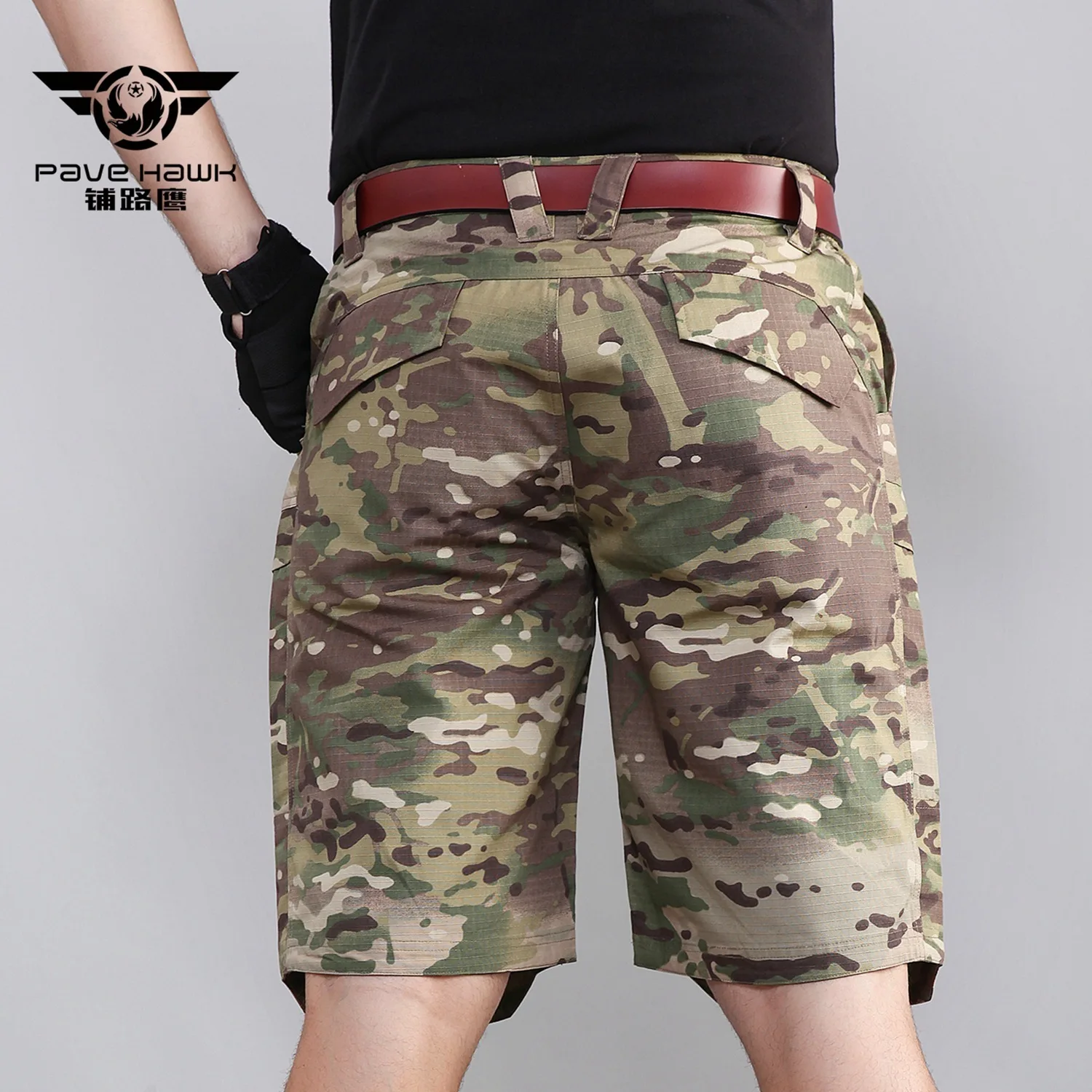 Pantalones cortos de combate de camuflaje táctico para hombre, pantalón de verano para exteriores, acampada, senderismo, pesca, caza, deportes de trabajo - imagen 5