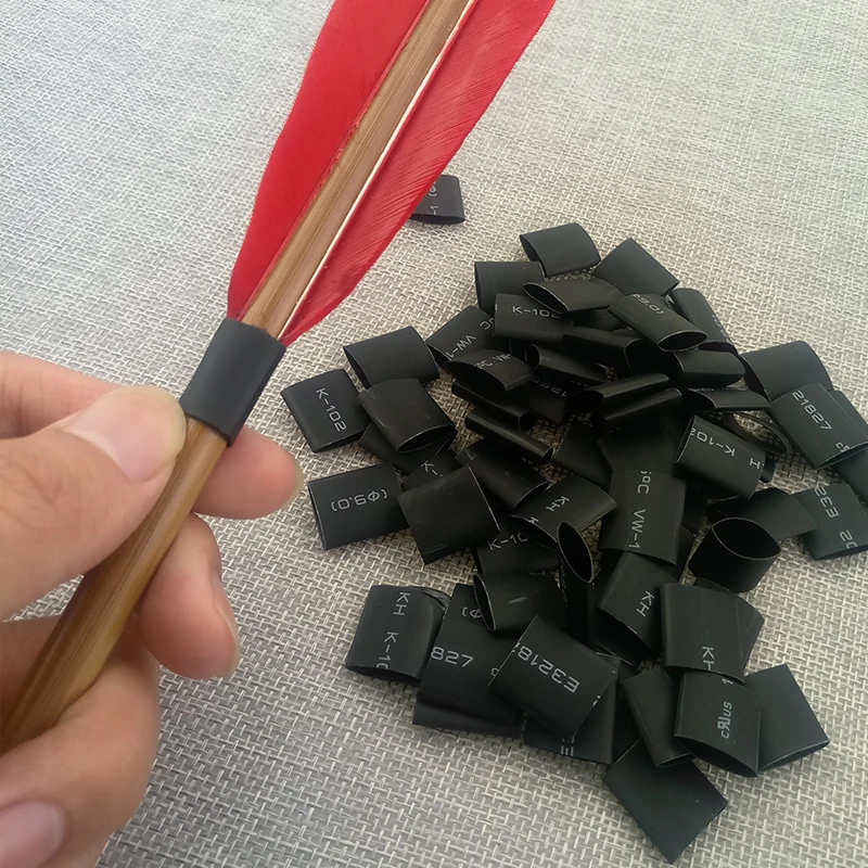 Tubo termorretráctil para tiro con arco, envoltura de alambre negro, accesorio de flecha, longitud 20M - imagen 3