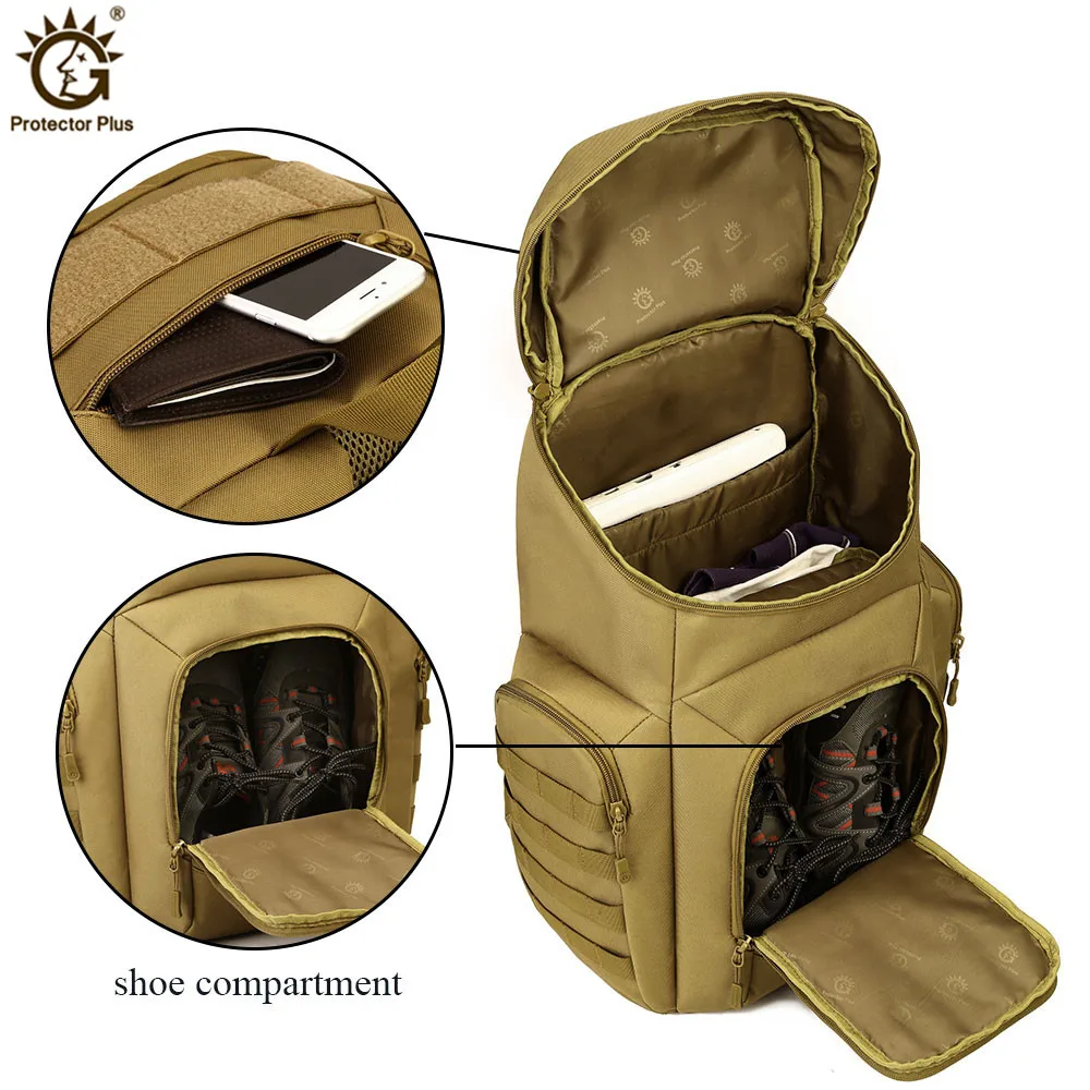 Mochila táctica impermeable de camuflaje para hombre y mujer, paquete de asalto Molle, senderismo al aire libre, Camping, caza, 40L - imagen 5