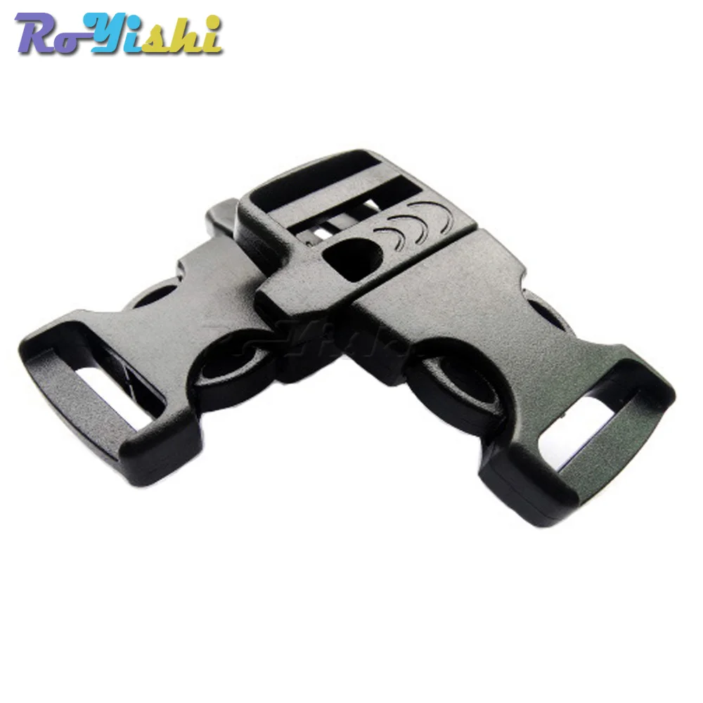 Hebillas de silbato de liberación lateral de supervivencia de emergencia de 3/4 pulgadas para pulsera de Paracord negra - imagen 5