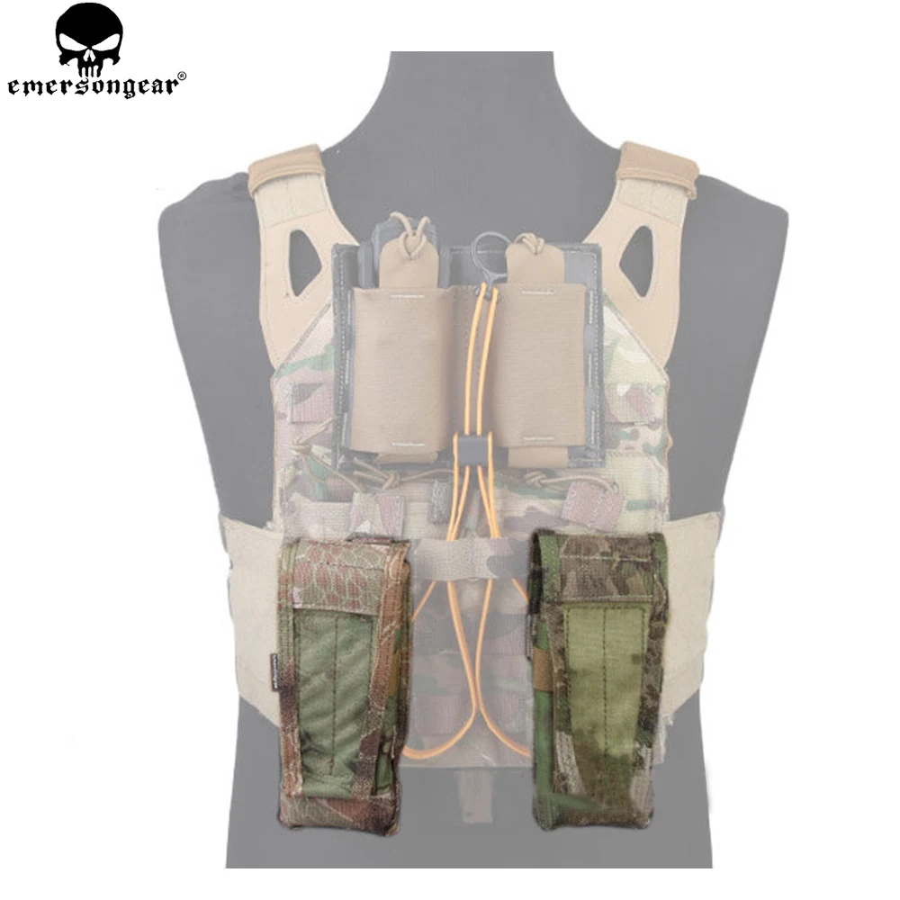 Emersongear-bolsa individual para revista, bolsa con solapa abierta para Mag, bolsillo de caza MOLLE, soporte para Paintball, equipo Airsoft para exteriores
