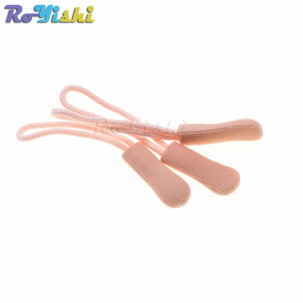 Correa de plástico para cremallera, cordón negro para accesorios de ropa, color rosa claro, 100 unids/paquete