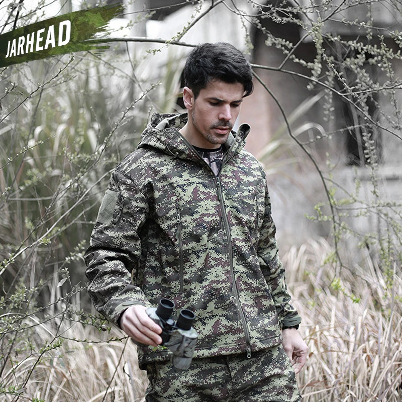 TAD-chaquetas militares impermeables de piel de tiburón para hombre, táctico del ejército de camuflaje Sudadera con capucha, deportes al aire libre, Concha suave, caminata, caza, V5.0