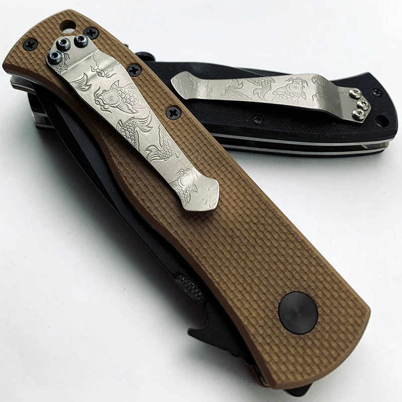 Cuchillo de bolsillo de aleación de titanio, diseño Koi, CQC, Clip TC4 ZT, Clip trasero, CNC, Clip trasero - imagen 3